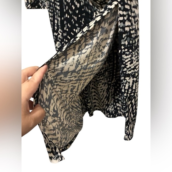 Lauren Ralph Lauren Monochrome Long Sleeve Wrap Dress 8P - Picture 6 of 13